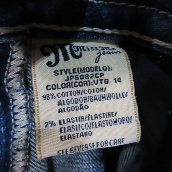 Miss Me Jeans Embellished 28 Blue Denim Angel Wings Bling Capri Flap Pockets - Picture 13 of 14